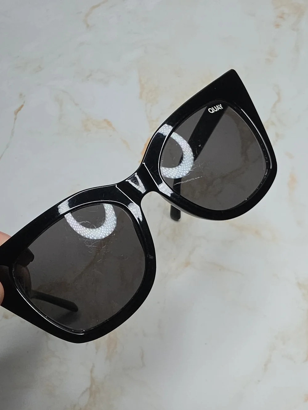 Quay Australia Harper Black Oversized Cat Eye Sunglasses No Case